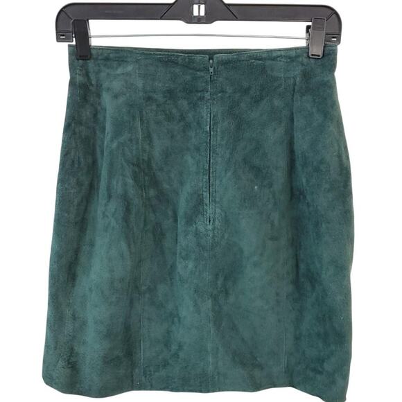 Wilsons Green Suede Leather Skirt Size 8 – Fits Modern Small - Picture 4 of 4